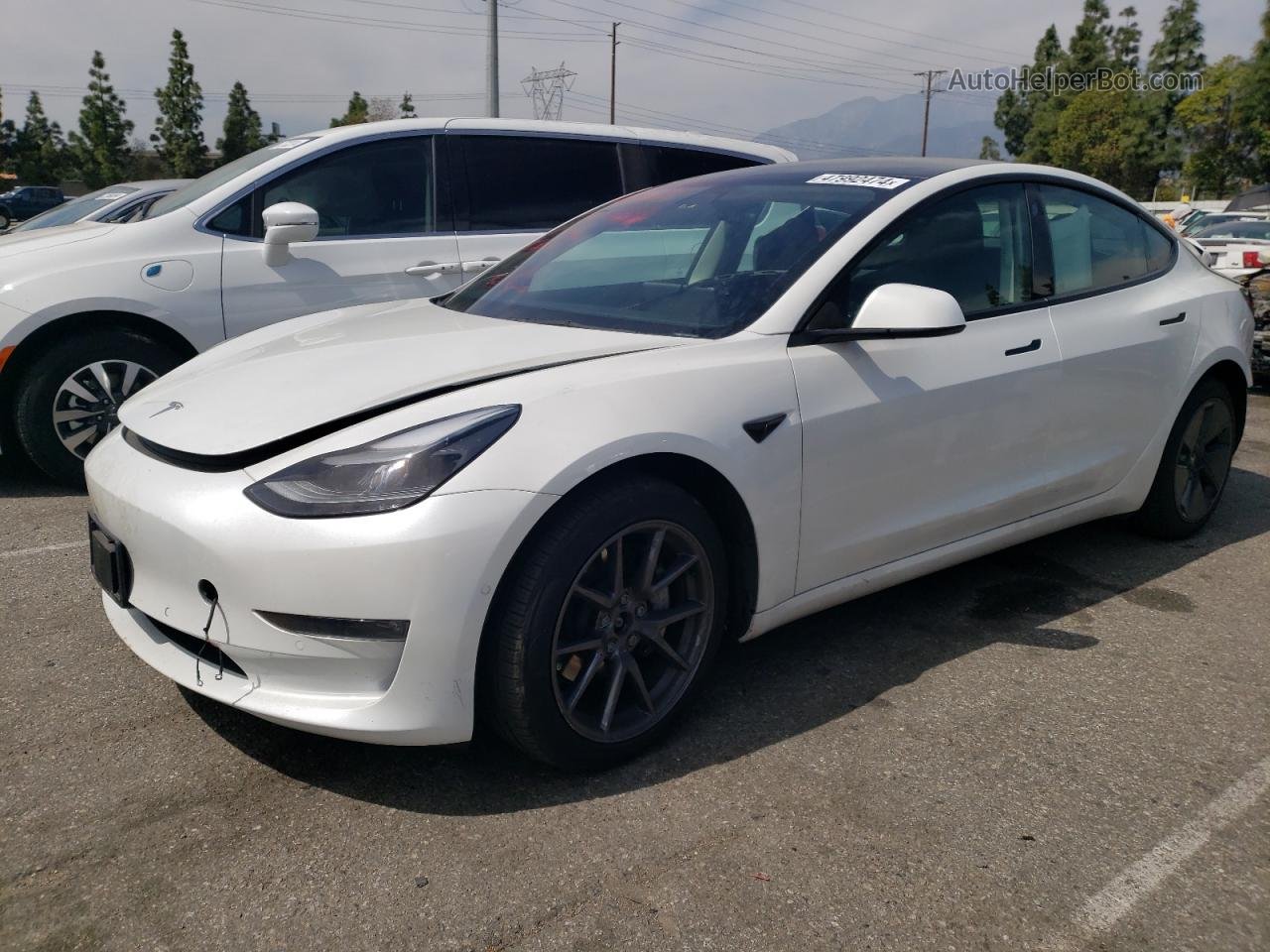 2022 Tesla Model 3  White vin: 5YJ3E1EB5NF319577