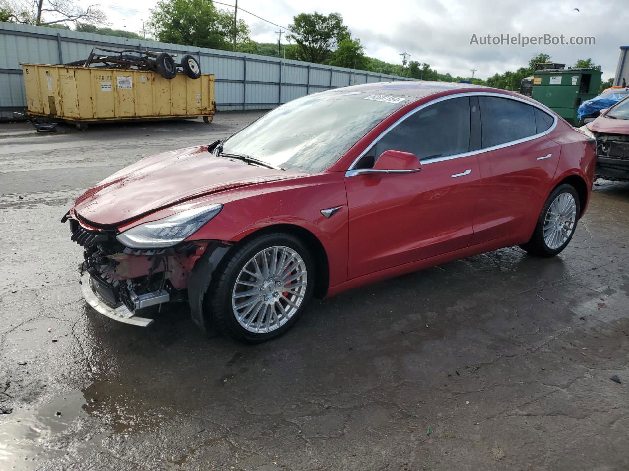 2018 Tesla Model 3  Burgundy vin: 5YJ3E1EB6JF072791