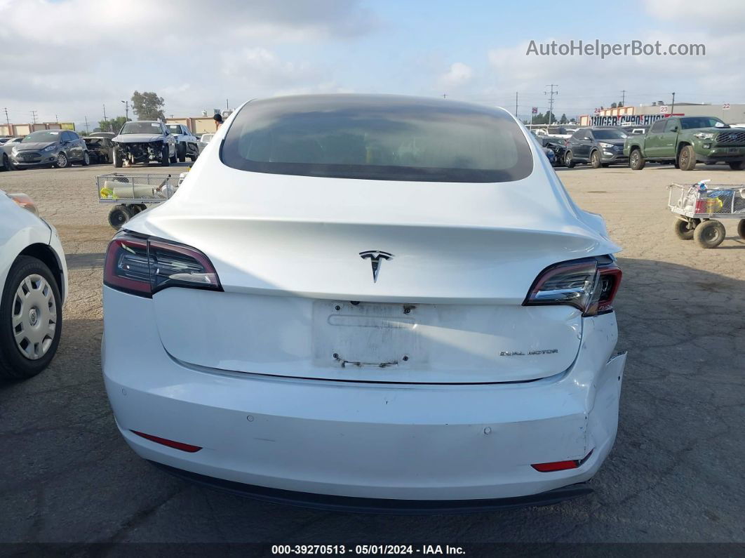 2018 Tesla Model 3 Long Range/performance White vin: 5YJ3E1EB6JF112920