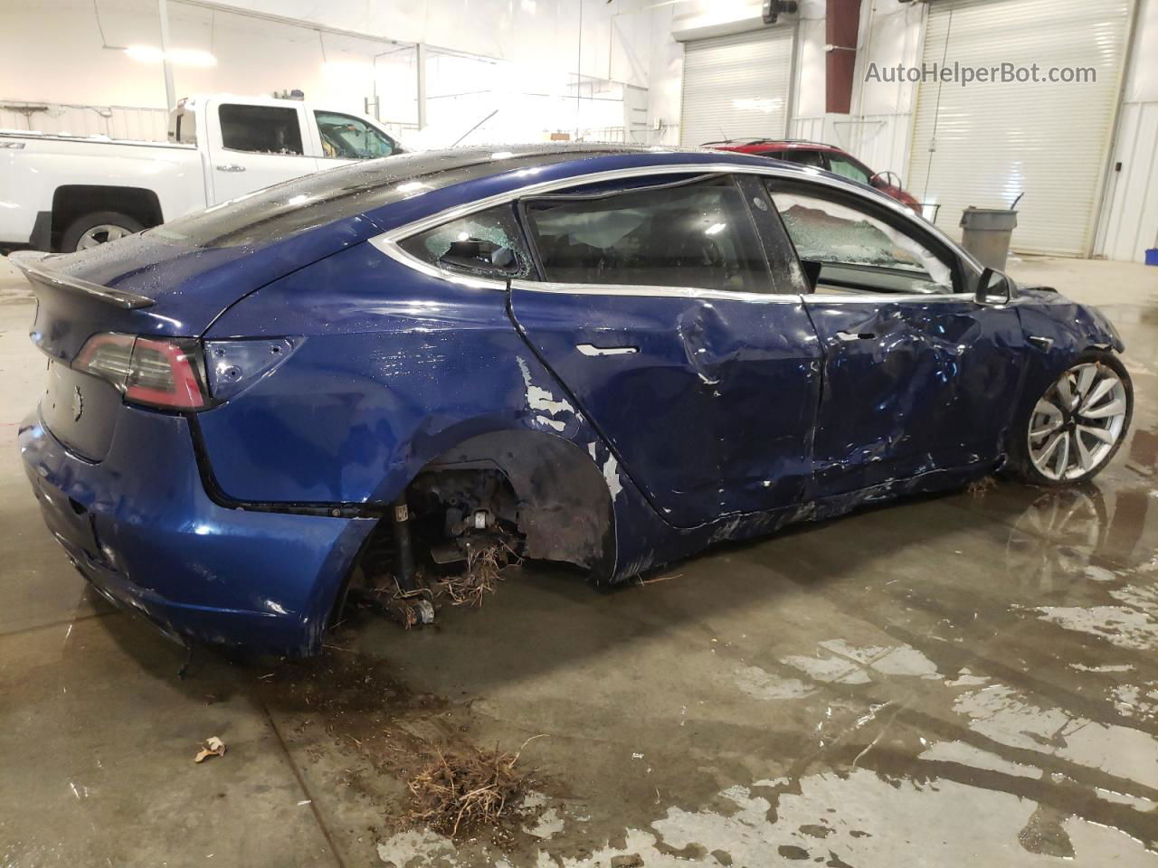 2018 Tesla Model 3  Blue vin: 5YJ3E1EB6JF121813