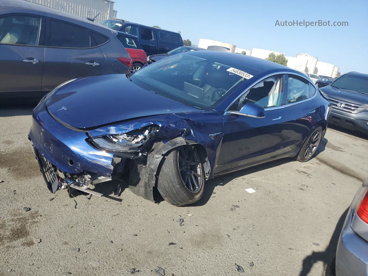 2018 Tesla Model 3  Blue vin: 5YJ3E1EB6JF127675