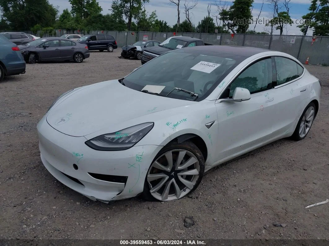 2018 Tesla Model 3 Long Range/performance White vin: 5YJ3E1EB6JF135663