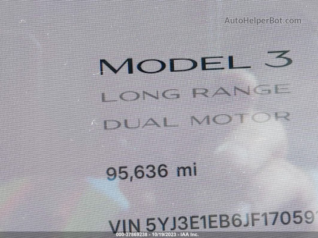 2018 Tesla Model 3 Performance/long Range Серый vin: 5YJ3E1EB6JF170591