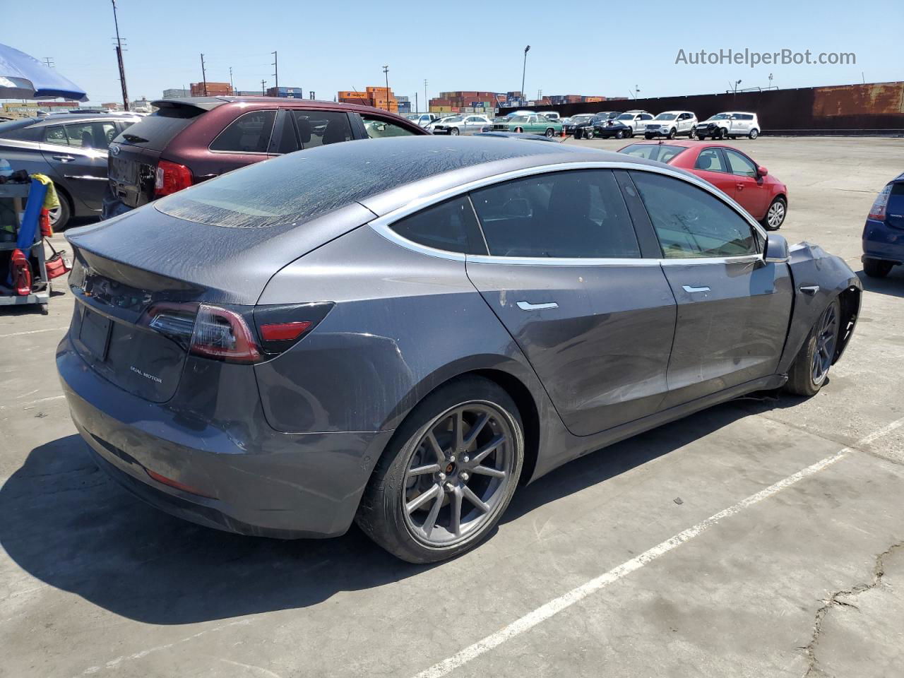 2018 Tesla Model 3  Серый vin: 5YJ3E1EB6JF185608