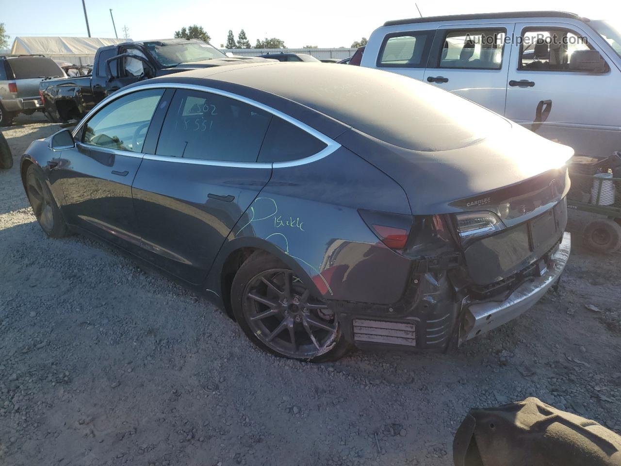 2019 Tesla Model 3  Gray vin: 5YJ3E1EB6KF386071