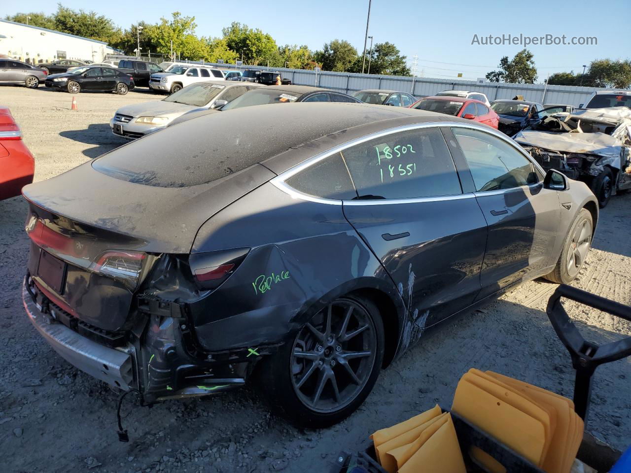 2019 Tesla Model 3  Gray vin: 5YJ3E1EB6KF386071