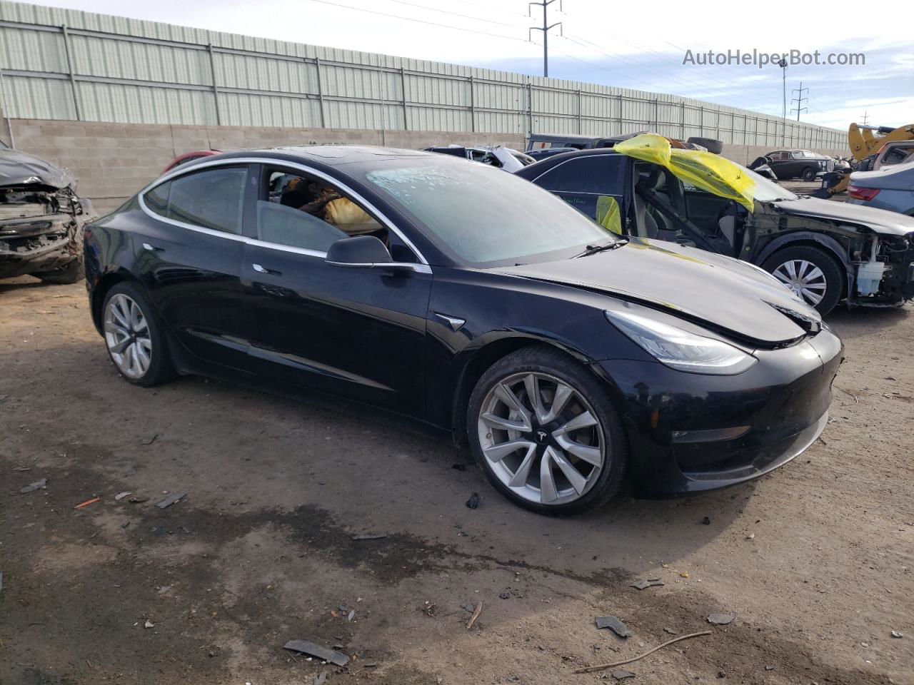 2019 Tesla Model 3  Black vin: 5YJ3E1EB6KF388743