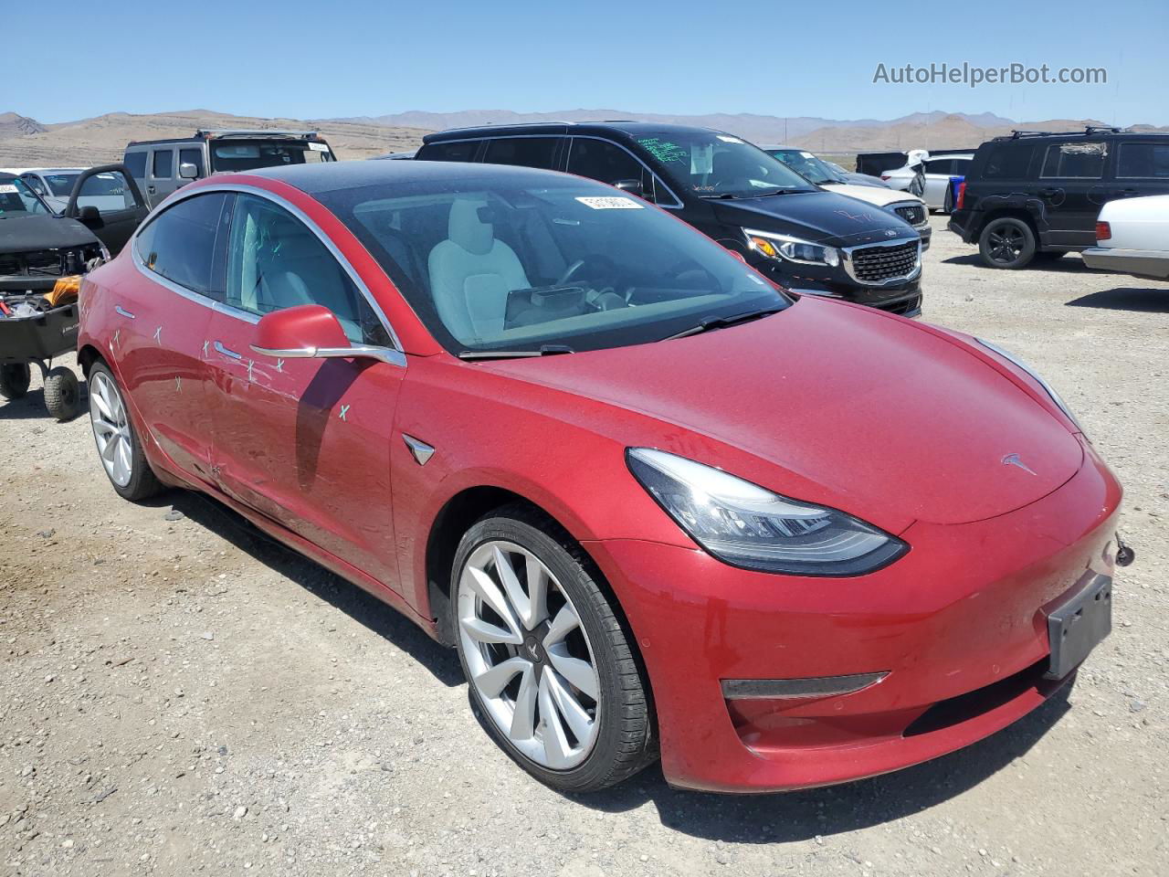 2020 Tesla Model 3  Red vin: 5YJ3E1EB6LF537542