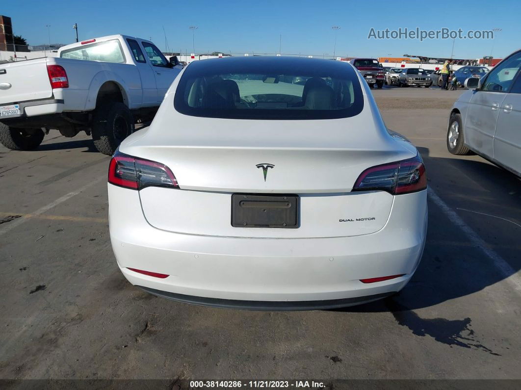 2020 Tesla Model 3 Long Range Dual Motor All-wheel Drive White vin: 5YJ3E1EB6LF619769