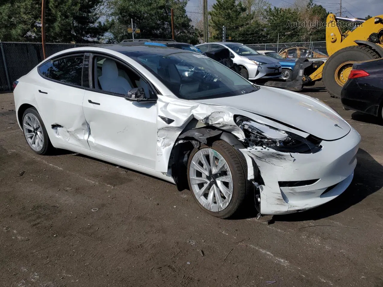 2021 Tesla Model 3  White vin: 5YJ3E1EB6MF879297