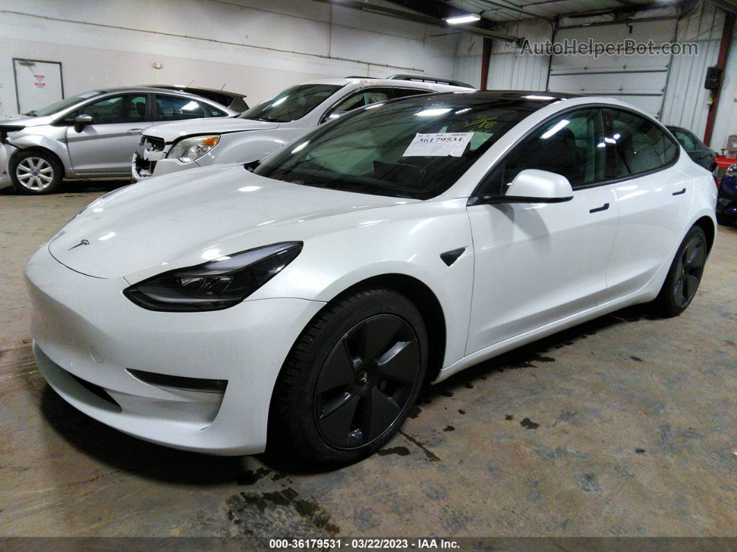 2021 Tesla Model 3 Long Range Dual Motor All-wheel Drive White vin: 5YJ3E1EB6MF924853