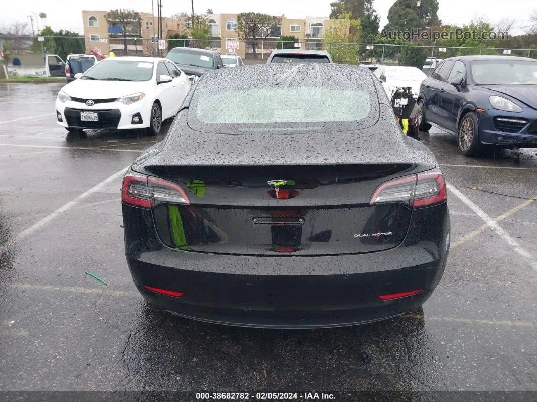 2021 Tesla Model 3 Long Range Dual Motor All-wheel Drive Black vin: 5YJ3E1EB6MF925307