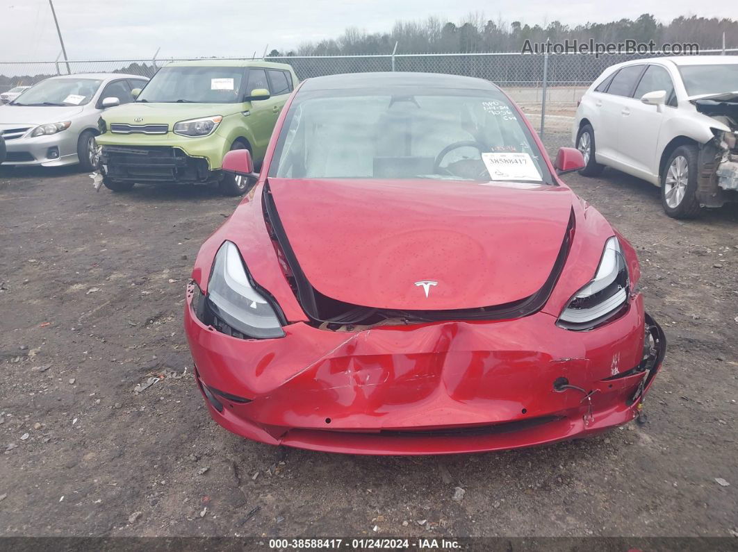 2021 Tesla Model 3 Long Range Dual Motor All-wheel Drive Red vin: 5YJ3E1EB6MF927056