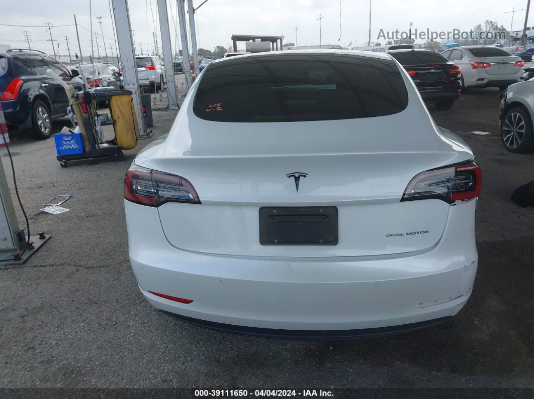 2021 Tesla Model 3 Long Range Dual Motor All-wheel Drive White vin: 5YJ3E1EB6MF980789