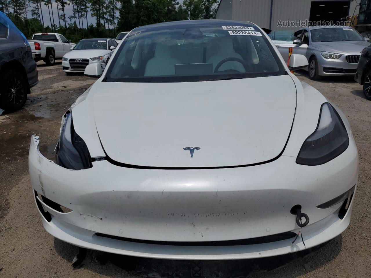 2022 Tesla Model 3  White vin: 5YJ3E1EB6NF327204