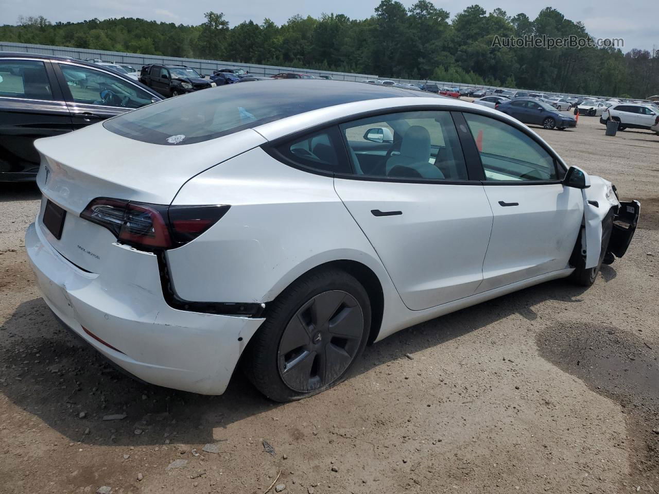 2022 Tesla Model 3  White vin: 5YJ3E1EB6NF327204