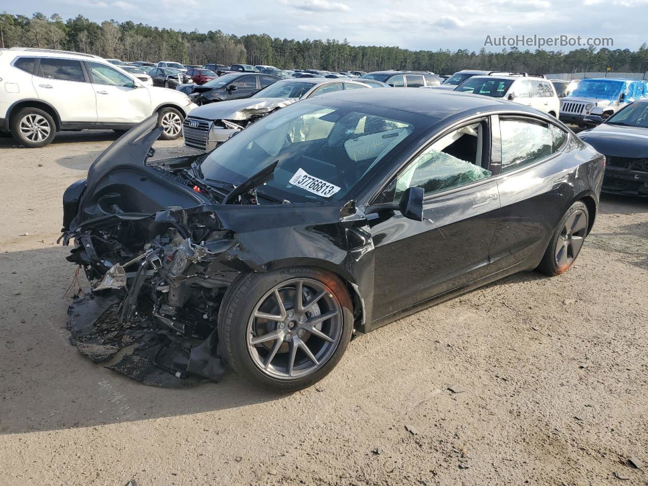 2022 Tesla Model 3  Черный vin: 5YJ3E1EB6NF346254