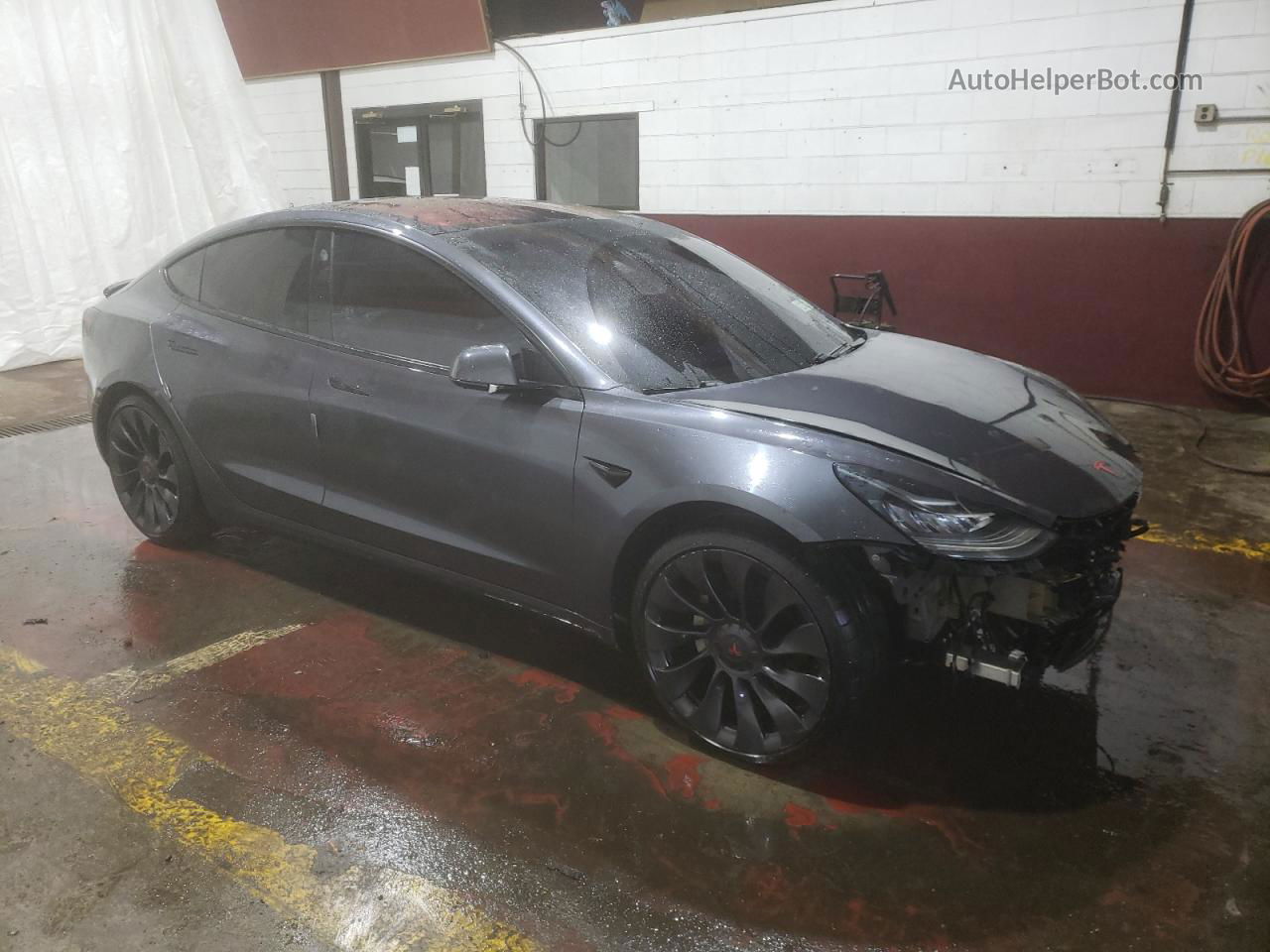 2018 Tesla Model 3 Угольный vin: 5YJ3E1EB7JF066188