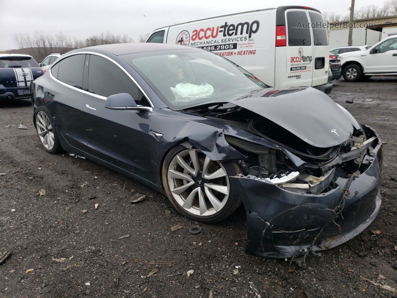 2018 Tesla Model 3  Серый vin: 5YJ3E1EB7JF087364