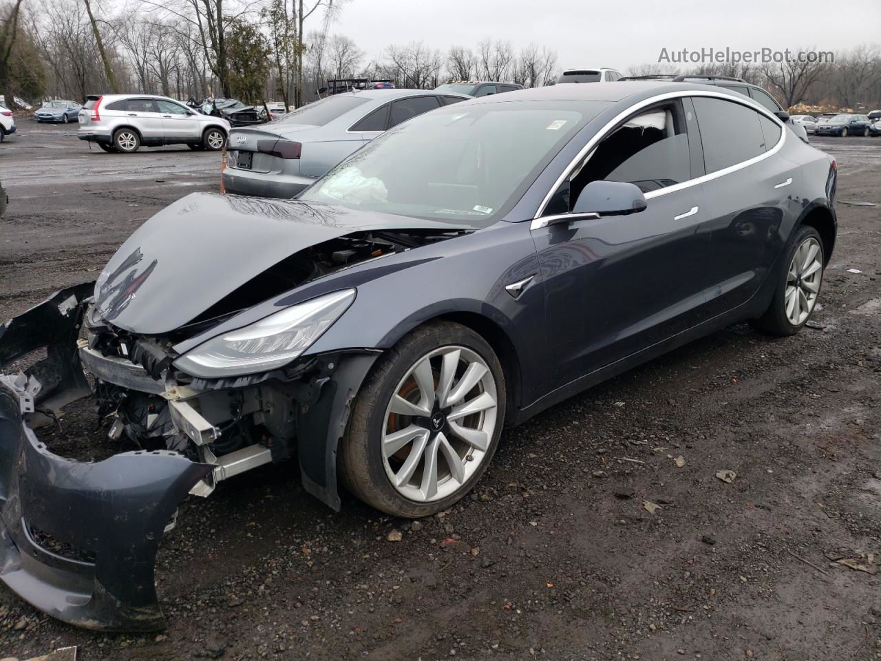 2018 Tesla Model 3  Gray vin: 5YJ3E1EB7JF087364
