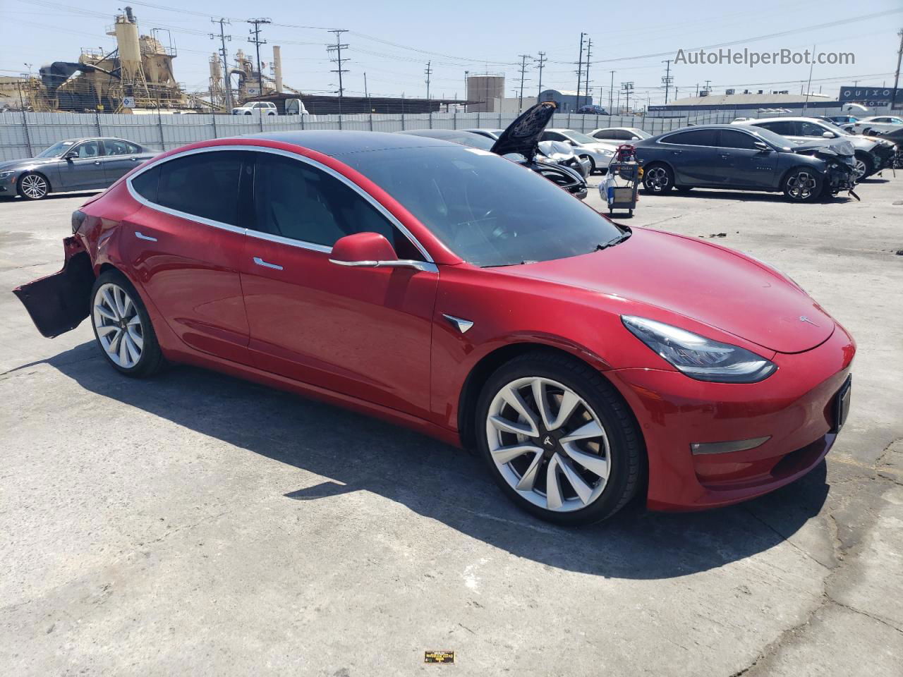 2018 Tesla Model 3  Red vin: 5YJ3E1EB7JF097201