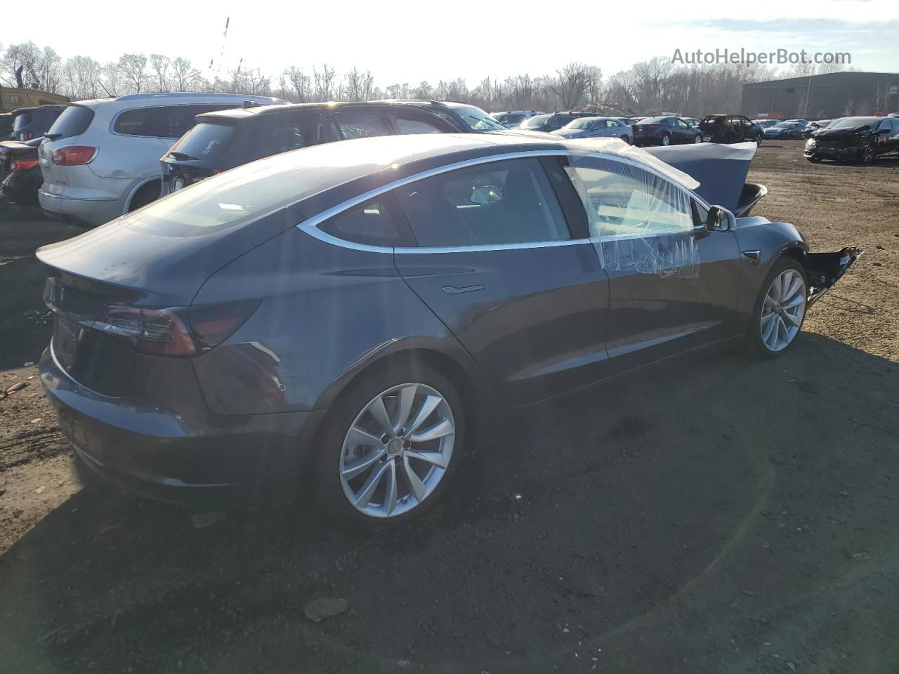 2018 Tesla Model 3  Gray vin: 5YJ3E1EB7JF114157