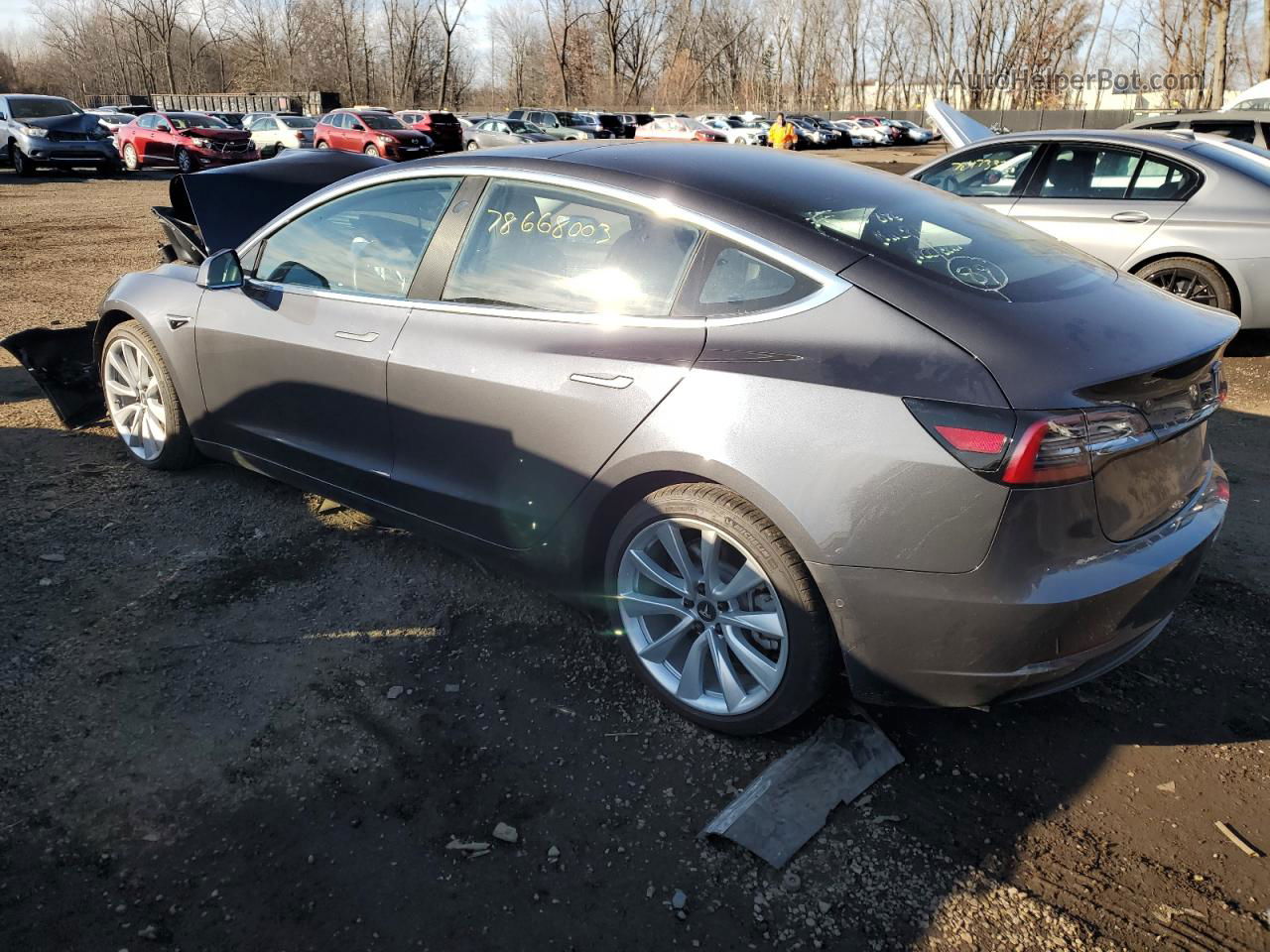 2018 Tesla Model 3  Gray vin: 5YJ3E1EB7JF114157