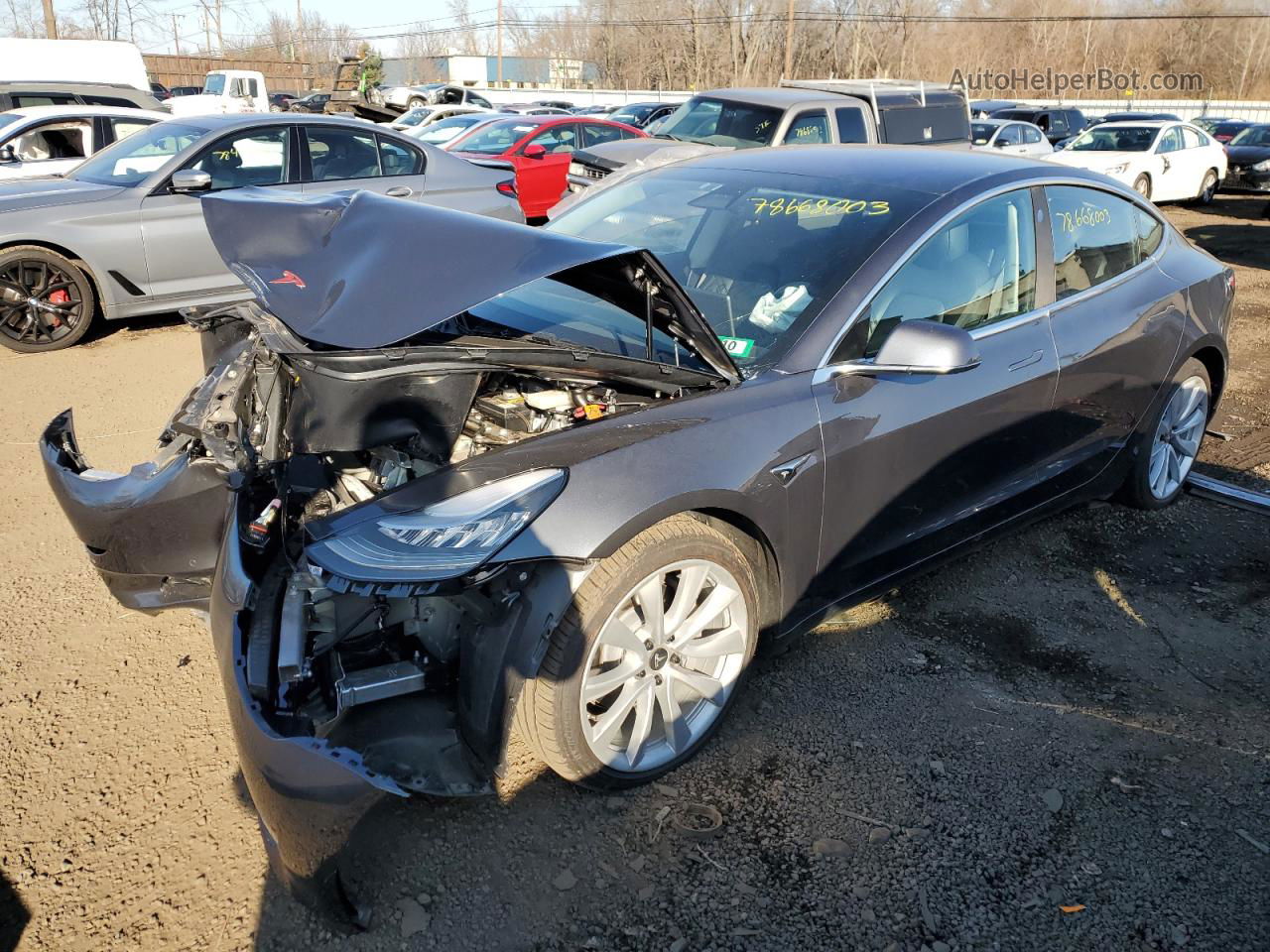 2018 Tesla Model 3  Gray vin: 5YJ3E1EB7JF114157