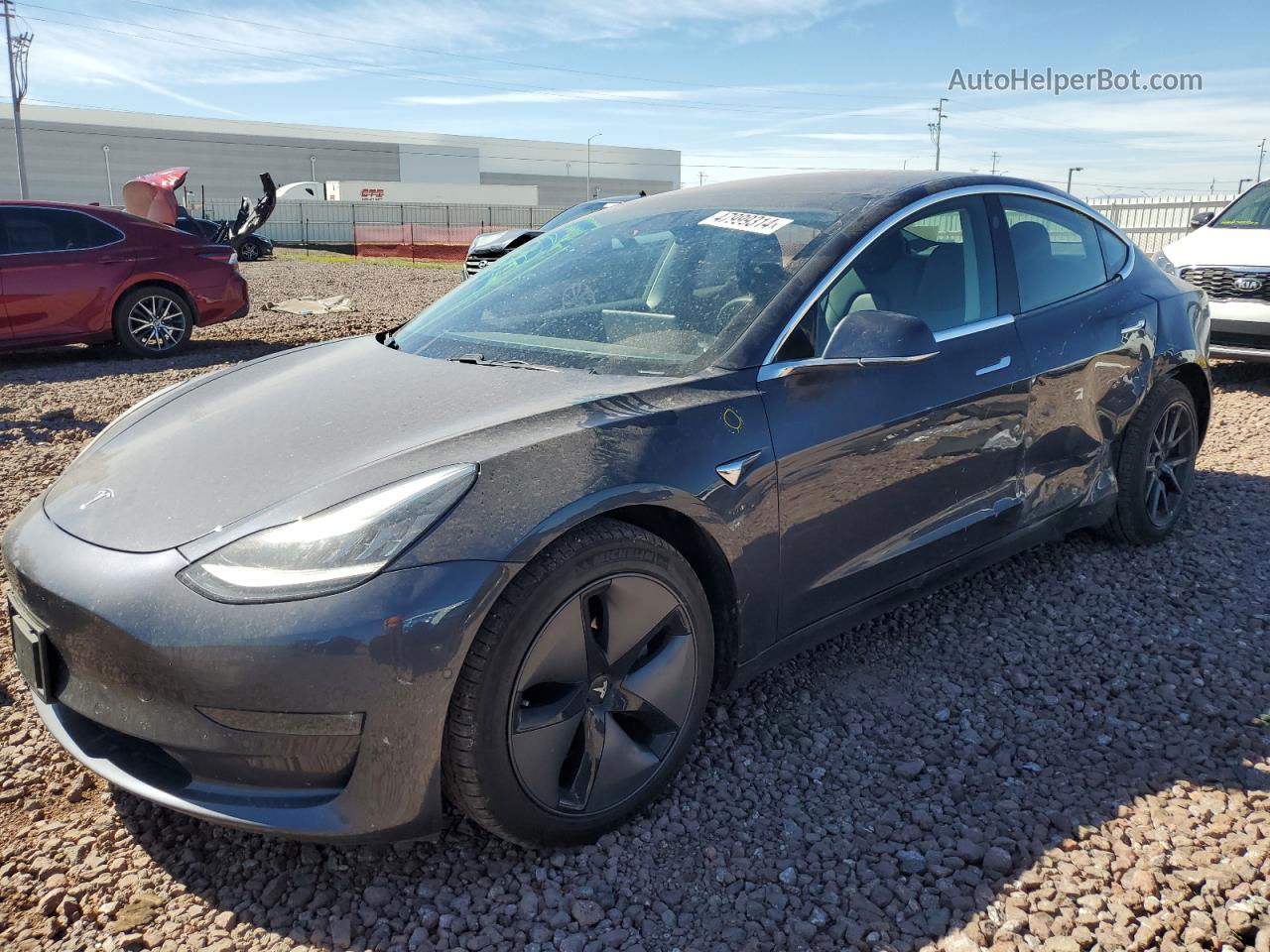 2018 Tesla Model 3  Угольный vin: 5YJ3E1EB7JF119455