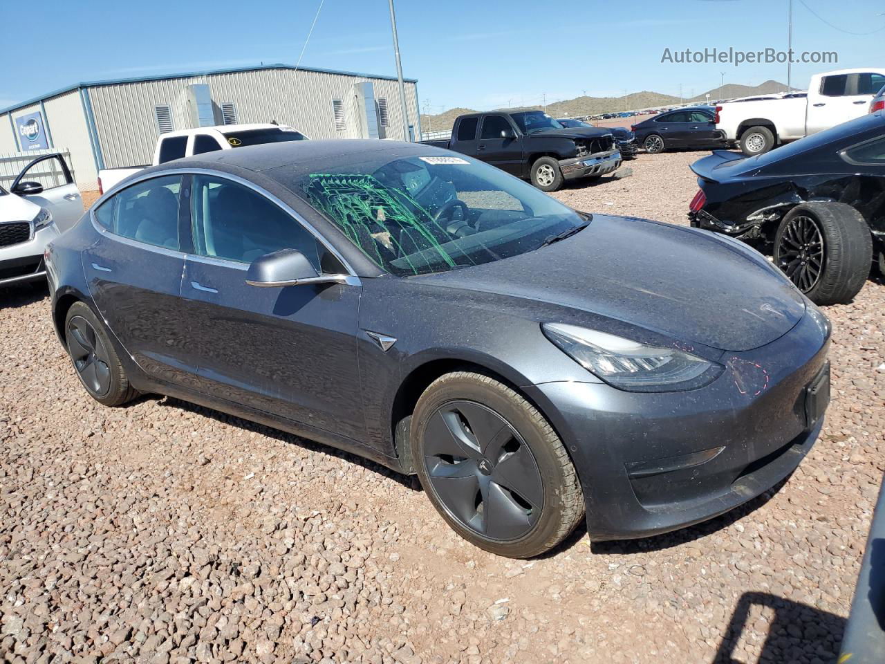 2018 Tesla Model 3  Угольный vin: 5YJ3E1EB7JF119455