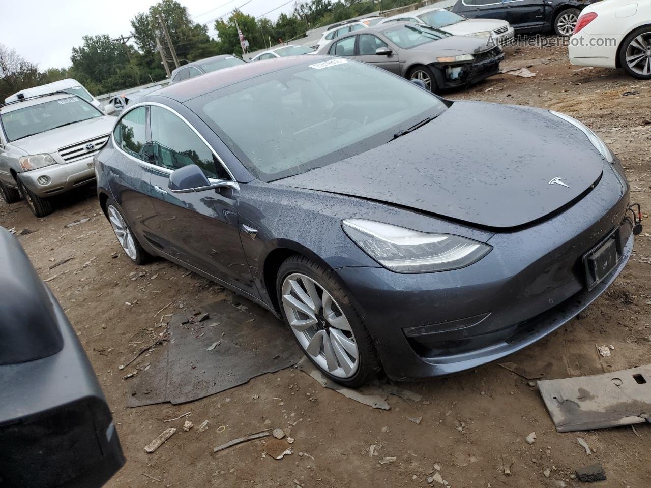 2018 Tesla Model 3  Угольный vin: 5YJ3E1EB7JF121223