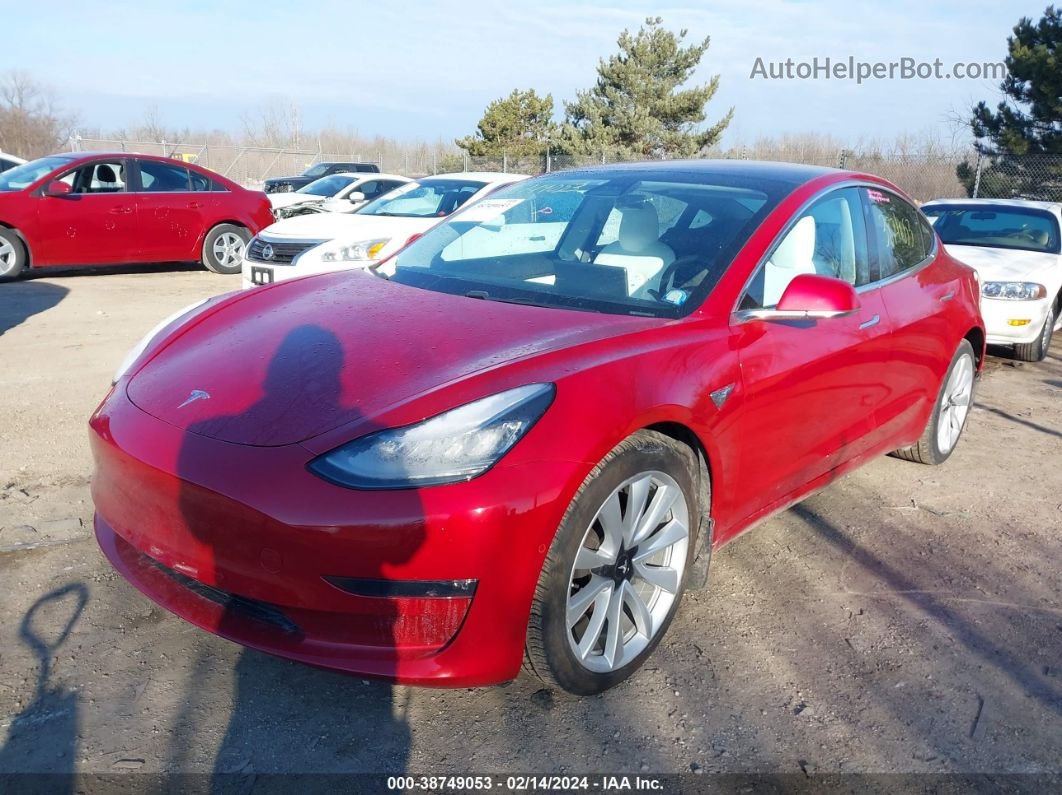 2018 Tesla Model 3 Long Range/performance Red vin: 5YJ3E1EB7JF147563