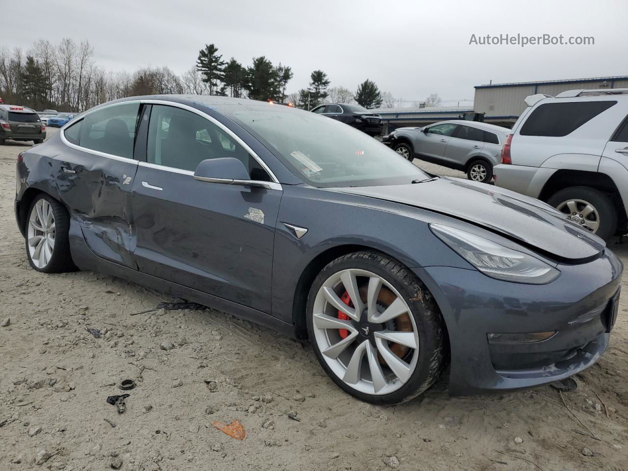 2019 Tesla Model 3  Gray vin: 5YJ3E1EB7KF392798