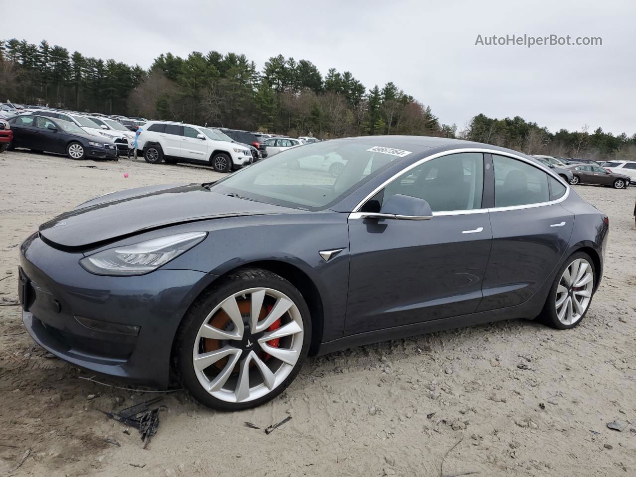 2019 Tesla Model 3  Серый vin: 5YJ3E1EB7KF392798
