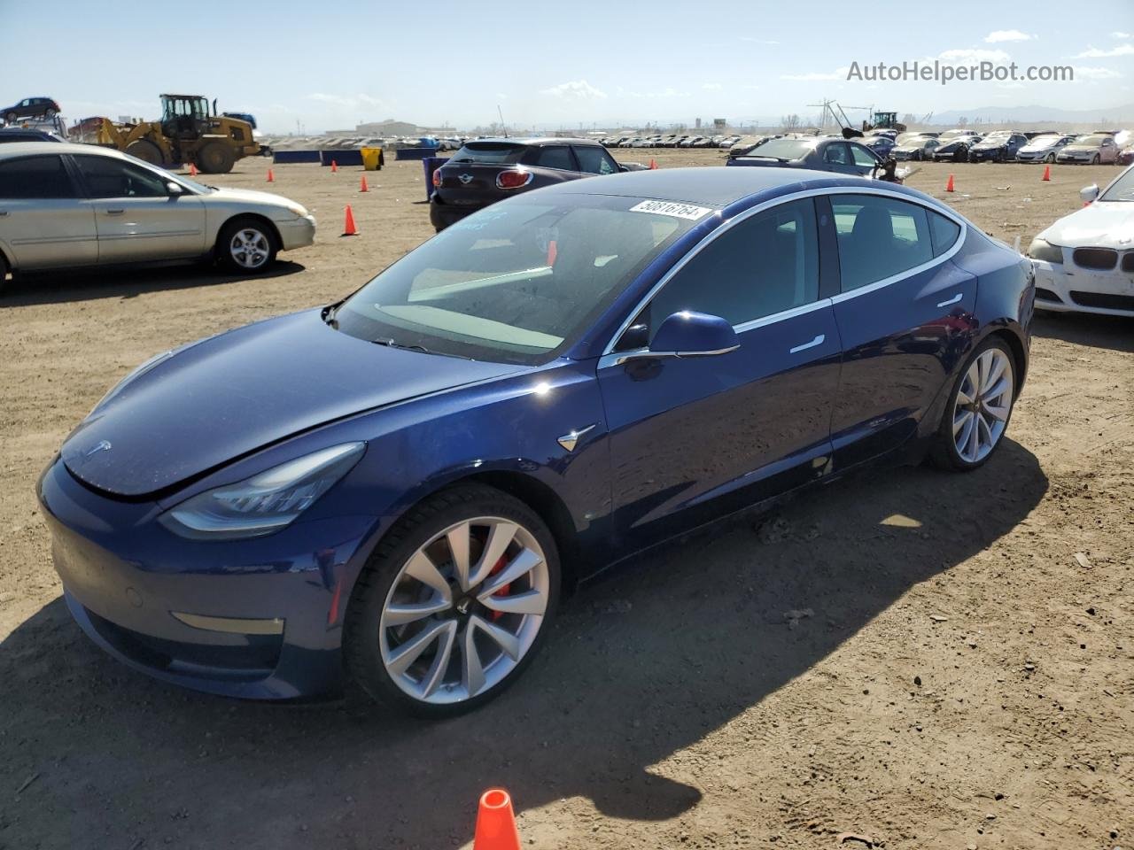 2019 Tesla Model 3  Blue vin: 5YJ3E1EB7KF413617