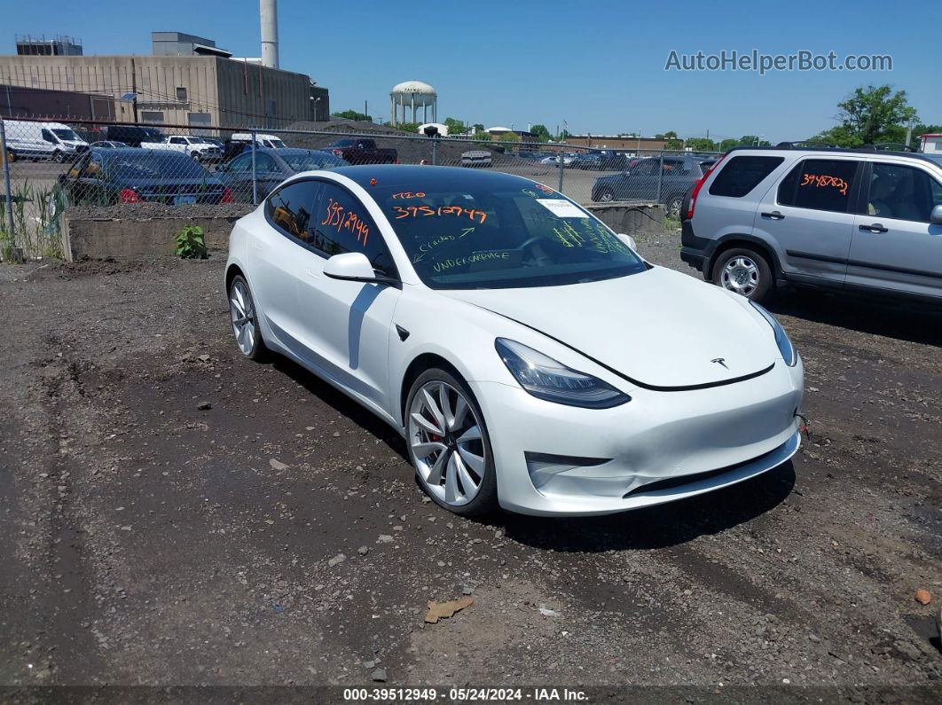 2019 Tesla Model 3 Long Range/performance White vin: 5YJ3E1EB7KF413648