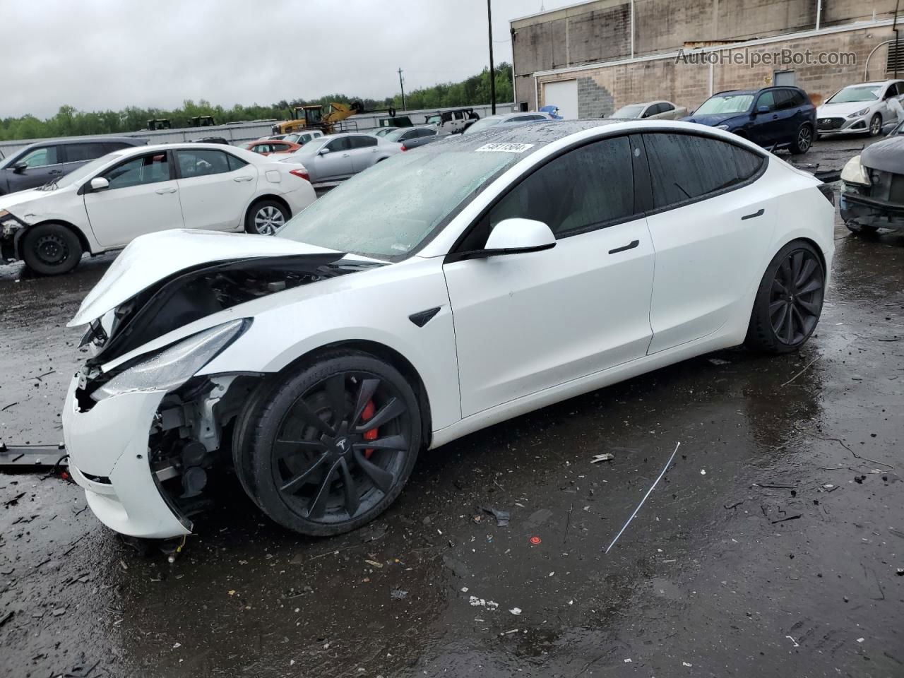 2019 Tesla Model 3  Белый vin: 5YJ3E1EB7KF423192