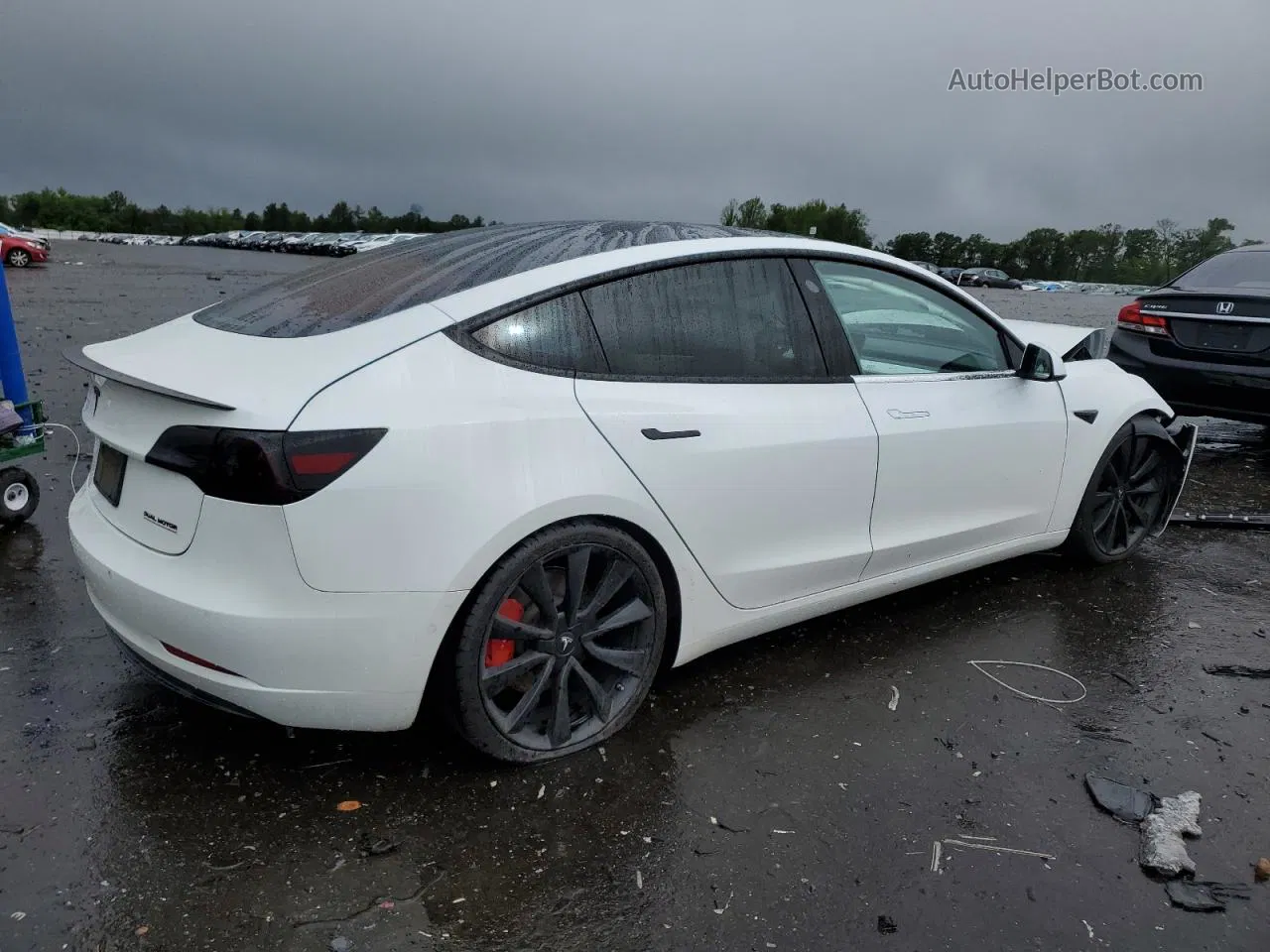 2019 Tesla Model 3  White vin: 5YJ3E1EB7KF423192