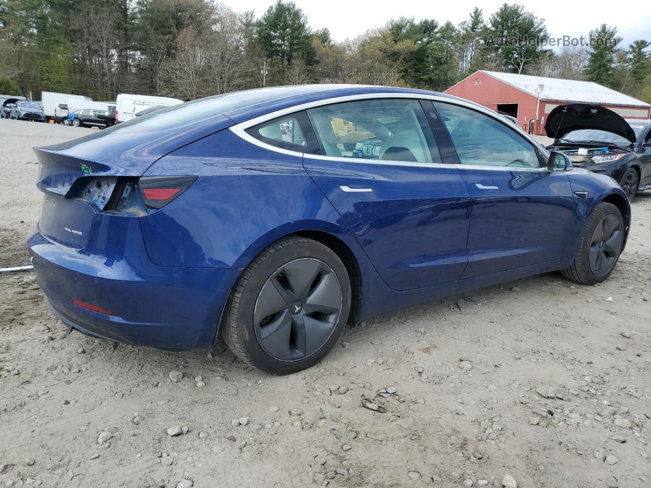 2019 Tesla Model 3  Синий vin: 5YJ3E1EB7KF450568