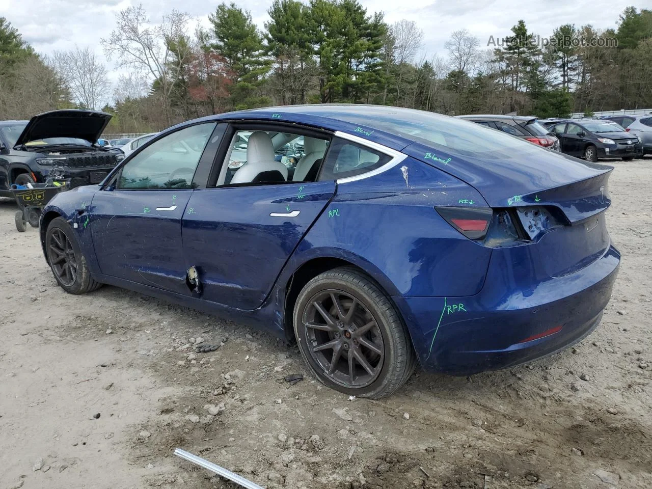 2019 Tesla Model 3  Blue vin: 5YJ3E1EB7KF450568