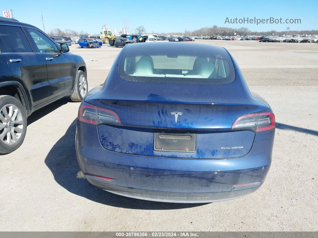 2019 Tesla Model 3 Long Range/performance Blue vin: 5YJ3E1EB7KF451008