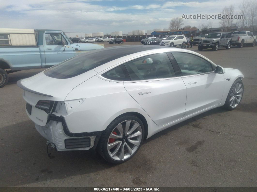 2019 Tesla Model 3 Long Range/performance White vin: 5YJ3E1EB7KF454992