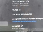 2019 Tesla Model 3 Long Range/performance White vin: 5YJ3E1EB7KF494716