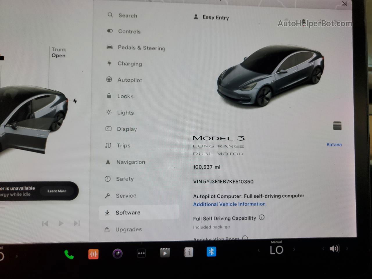 2019 Tesla Model 3  Gray vin: 5YJ3E1EB7KF510350