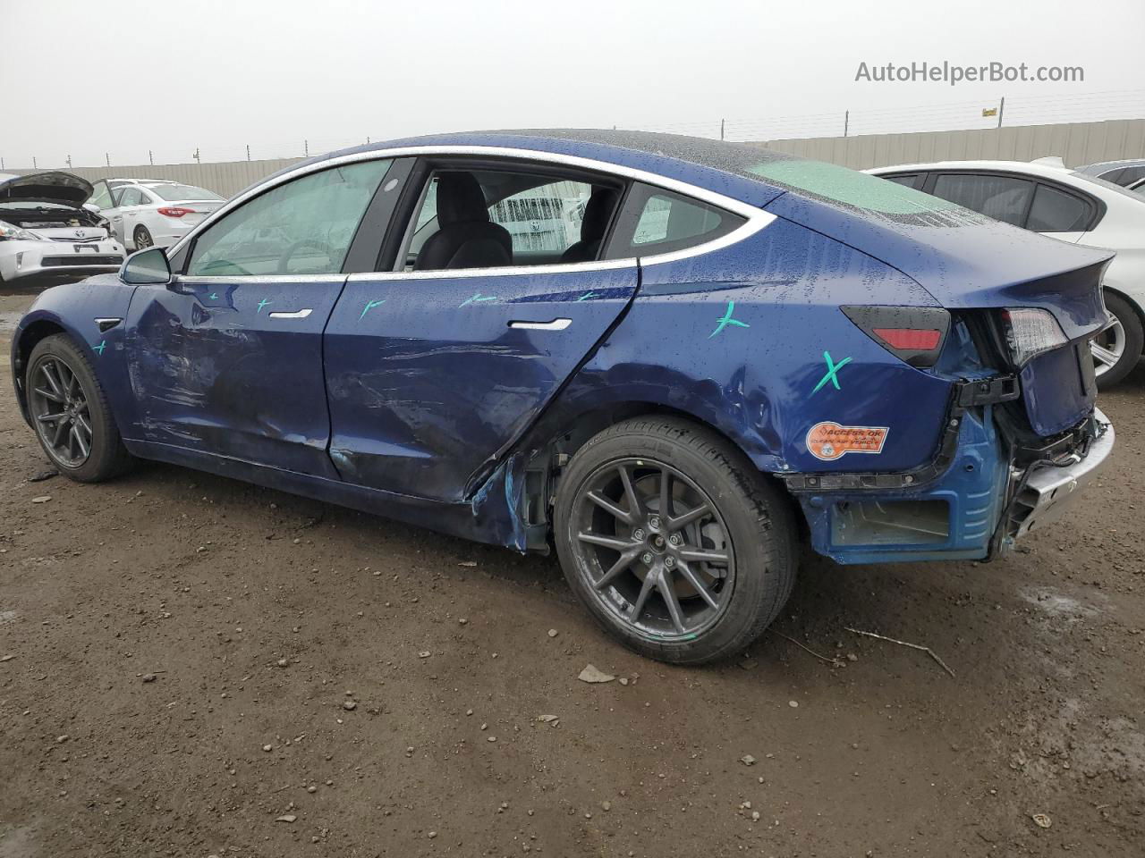 2019 Tesla Model 3  Синий vin: 5YJ3E1EB7KF520862