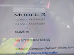 2020 Tesla Model 3 Long Range Dual Motor All-wheel Drive Blue vin: 5YJ3E1EB7LF636192