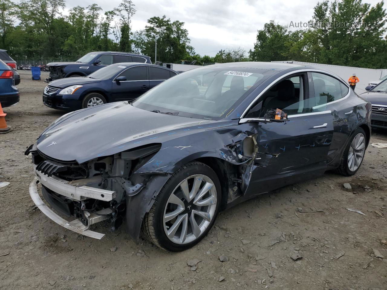 2020 Tesla Model 3  Gray vin: 5YJ3E1EB7LF666745