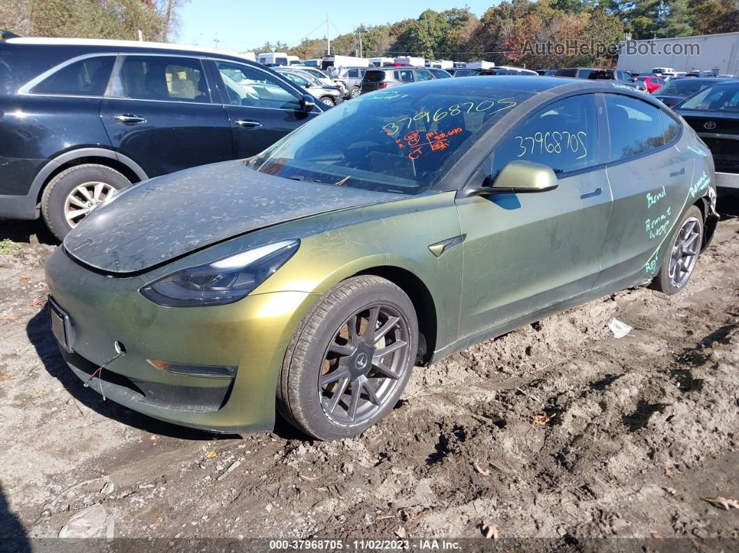 2021 Tesla Model 3 Long Range Dual Motor All-wheel Drive Зеленый vin: 5YJ3E1EB7MF068589