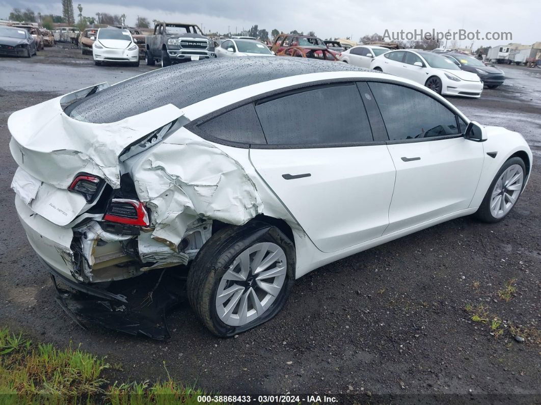 2021 Tesla Model 3 Long Range Dual Motor All-wheel Drive White vin: 5YJ3E1EB7MF071542