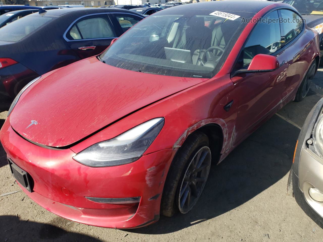 2021 Tesla Model 3  Red vin: 5YJ3E1EB7MF073372